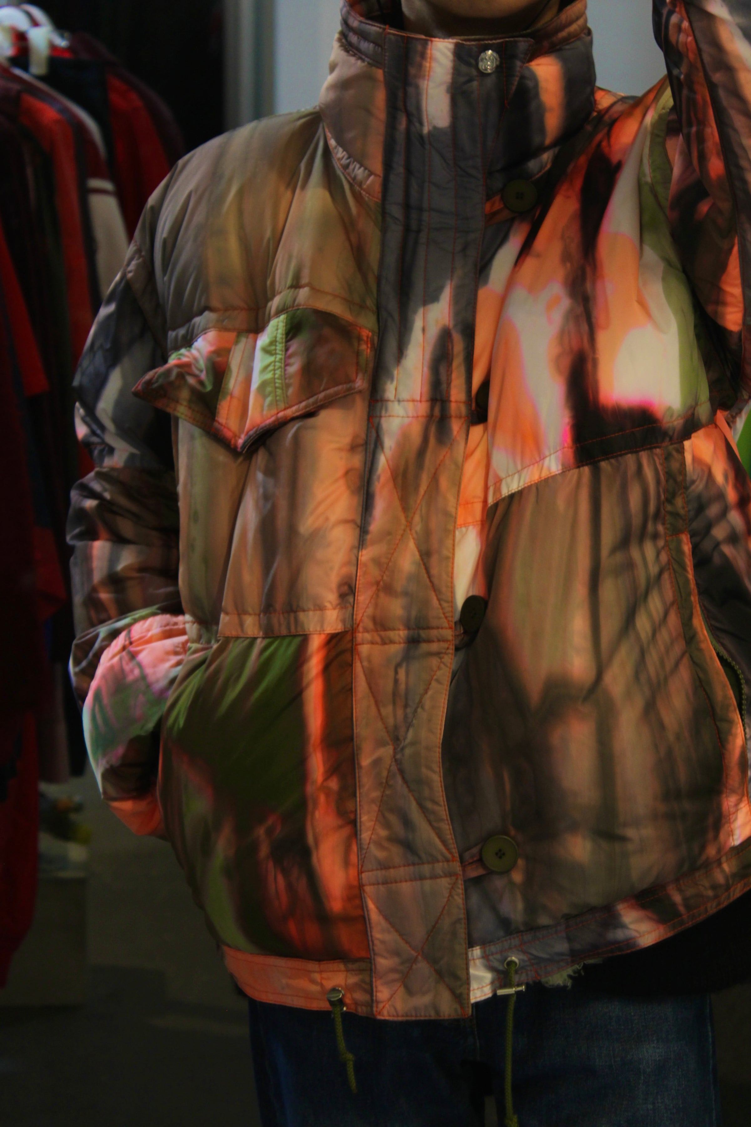 BLUEMARBLE】Tie dye print down puffer jacket | Leave Me Alone